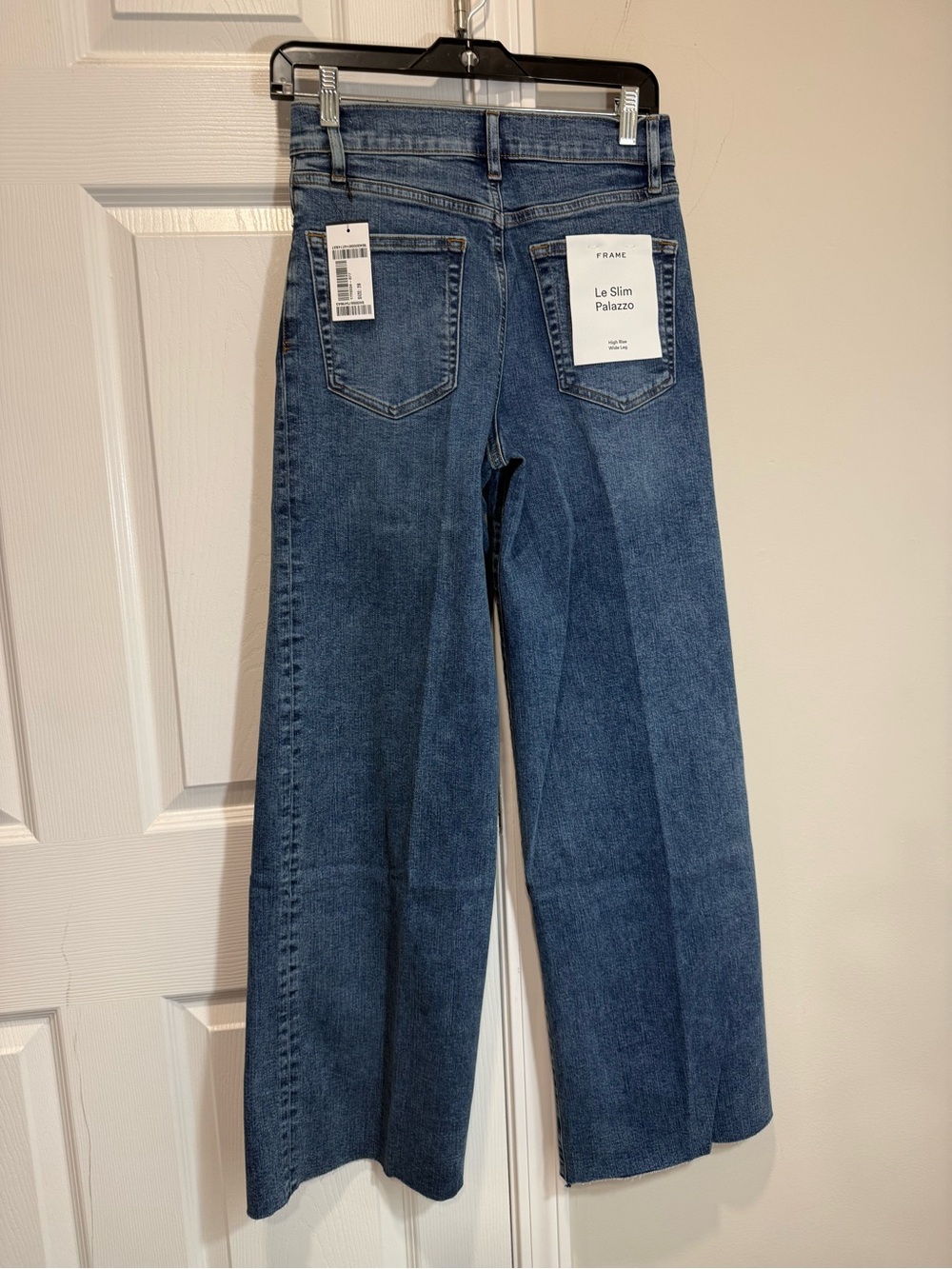 NWT FRAME Le Slim Palazzo High Rise Wide Leg Jeans Canals Raw After 28 Sealed - Picture 5 of 11